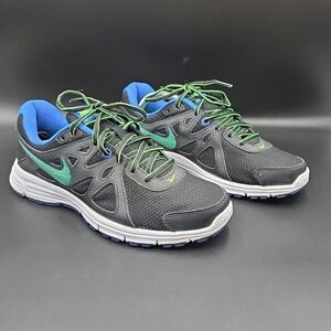 Nike Revolution 2 Road Running Shoes Women's Sz 8 US Black/Blue 554900-033